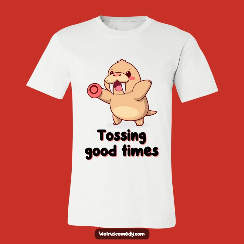 Kawaii Walrus Frisbee T-Shirt - Playful and Funny Animal Gift