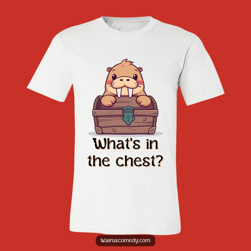 Funny Curious Walrus T-Shirt: Peek Behind the Treasure!