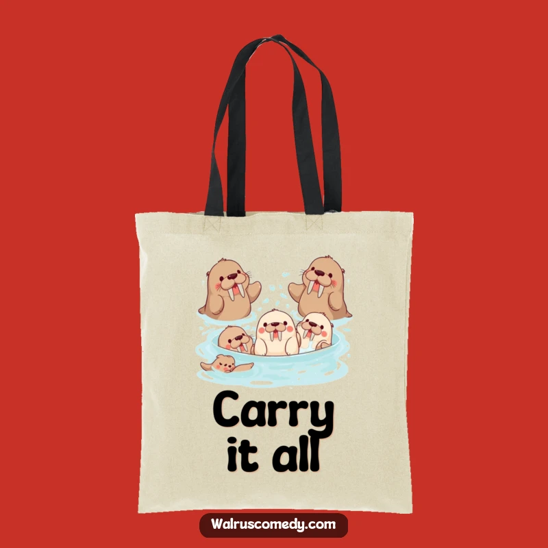 Funny Walrus Tote Bag - Splash Party Pals, Great Gift for Shoppers