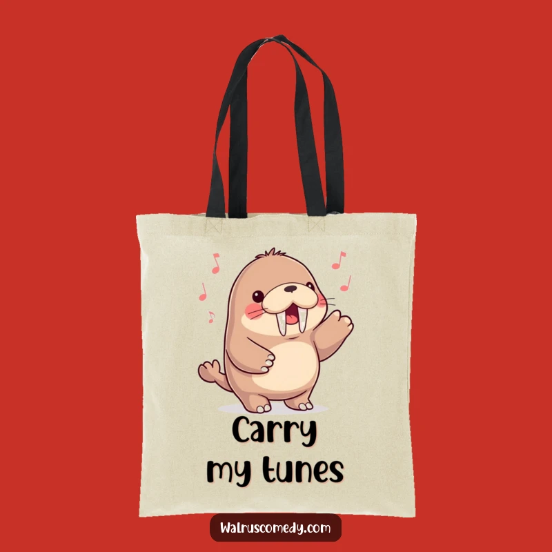 Funny Kawaii Walrus Tote Bag - Carry Your Tunes!