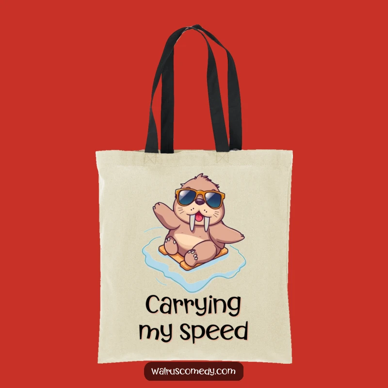 Funny Kawaii Walrus Sliding Tote Bag: Carry Your Adventure Funny Gift!