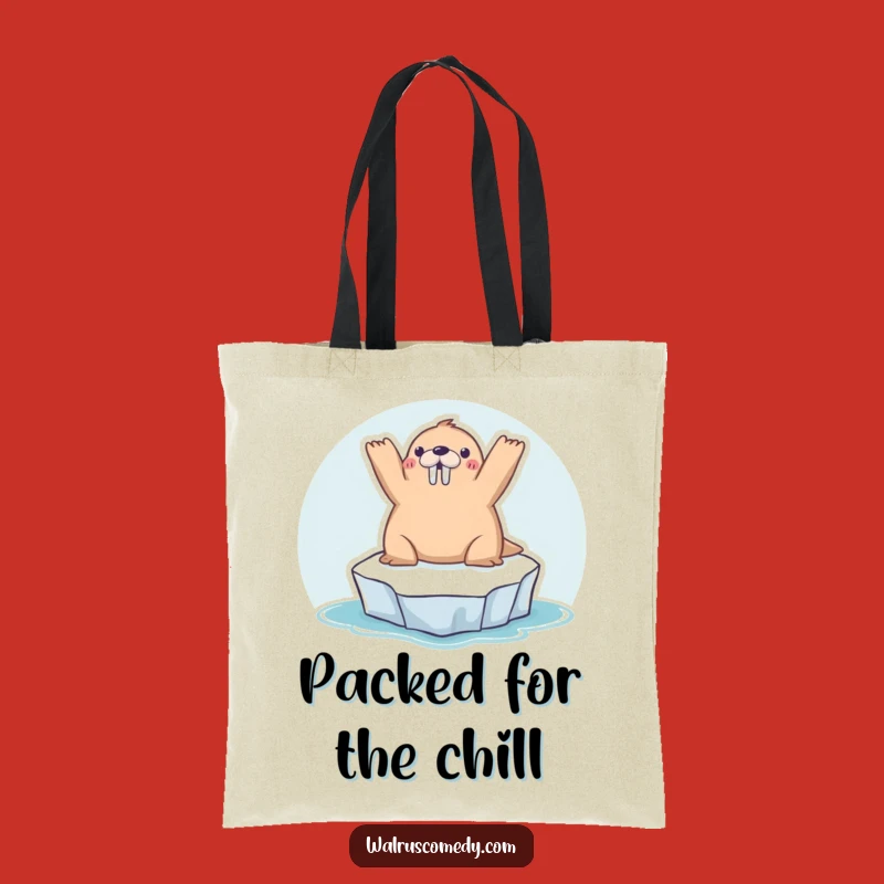 Funny Kawaii Walrus Sunbathing Tote Bag: Carry Your Fun Funny Gift!