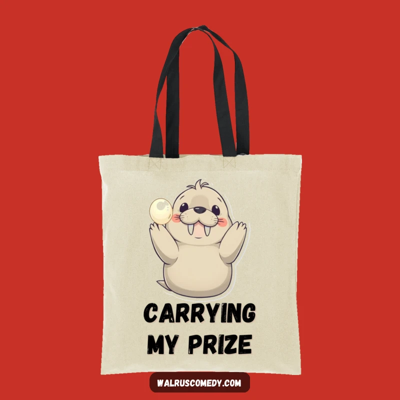 Funny Smiling Walrus Tote Bag: Carry Your Shine!
