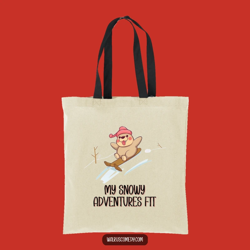 Funny Snow Walrus Tote Bag: Hilarious Winter Gear Carrier Gift!