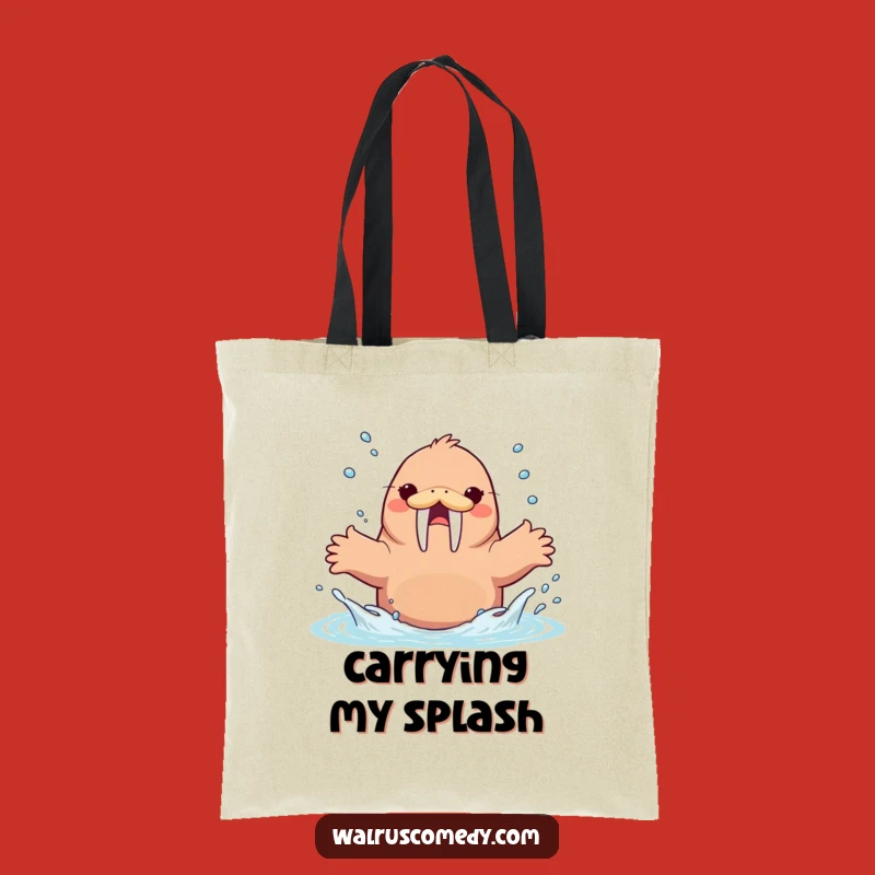 Funny Walrus Splashing Water Tote Bag, Carry the Fun, Perfect Funny Gift