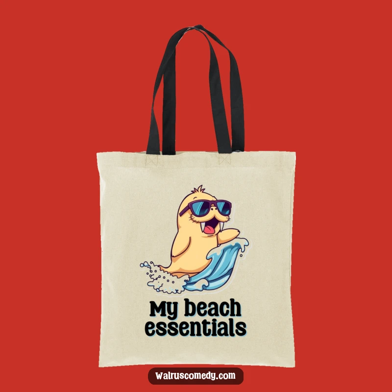 Funny Walrus Tote Bag - Surfing Wave Style, Great Gift for Beach Lovers