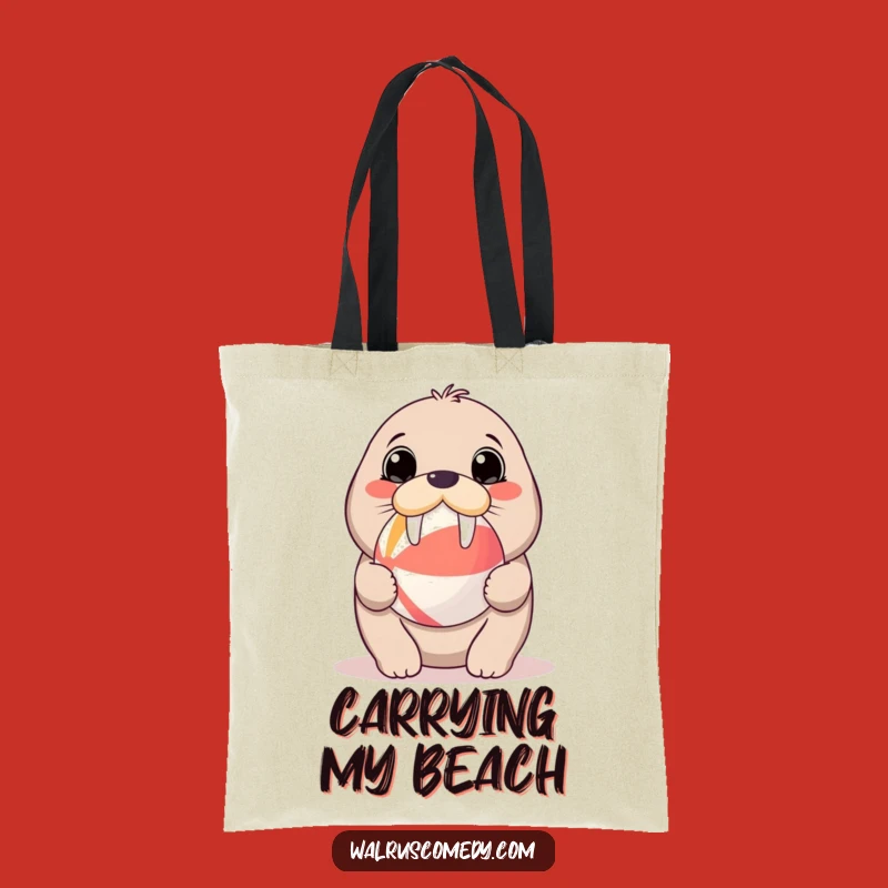 Kawaii Walrus Beach Ball Tote Bag - Carry Cuteness, Great Funny Gift