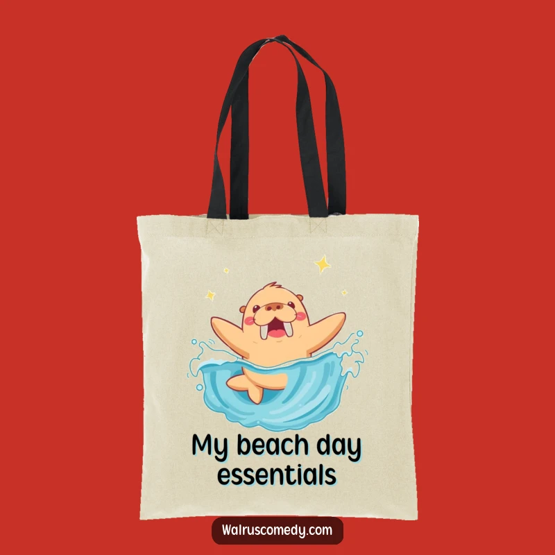 Funny Walrus Diving Wave Tote Bag: Stylish and Hilarious Beach Accessory