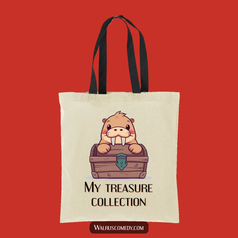 Funny Curious Walrus Tote Bag: Carry Your Treasures!